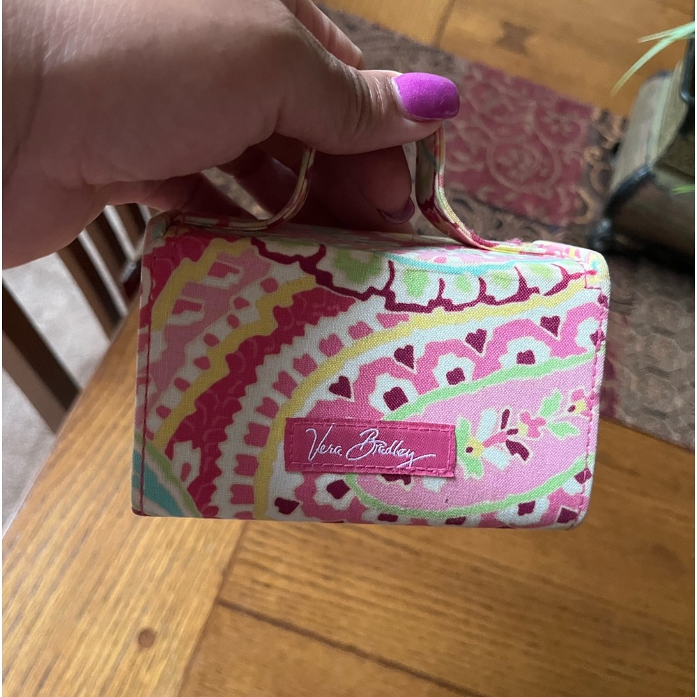 Vera Bradley Capri Melon Pink Yellow Paisley Mini Jewelry Box